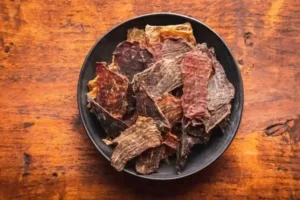 beef-jerky-meat-dried-sliced-meat-in-plate