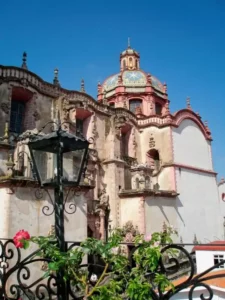 church-in-taxco-mexico-as-seen-from-a-balcony-colonial cities in mexico